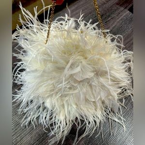 Vintage mid-90’s Kate Spade feathered evening bag.